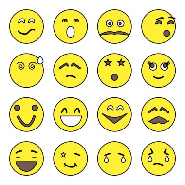 Emotag ve Metin Yüzleri Simgeleri Paketi 