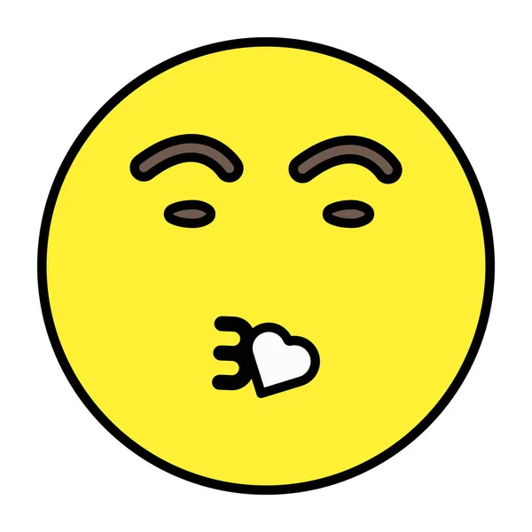 Ikona Kreativního Designu Polibku Emoji — Stockový vektor