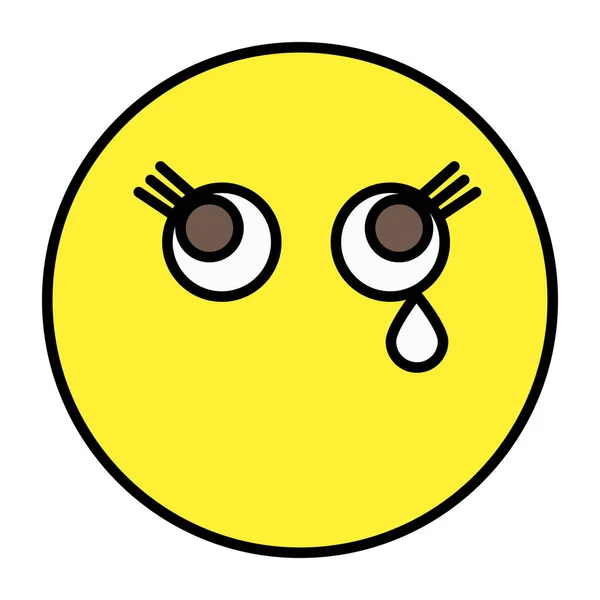 Emoji Mit Tränen Und Weinendem Gesicht — Stockvektor