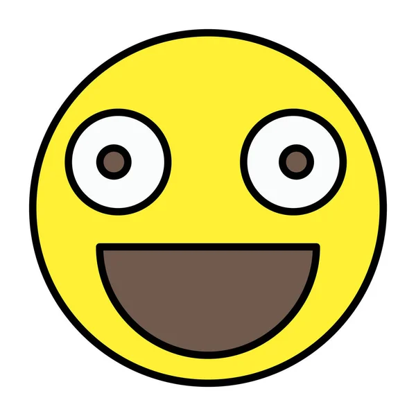 Cara Con Boca Abierta Icono Emoji Riendo — Vector de stock