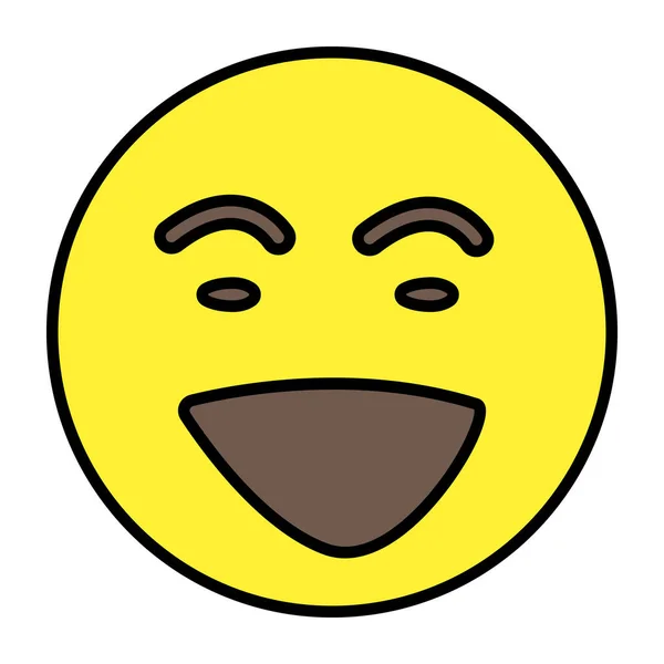 Επεξεργάσιμο Επίπεδο Σχέδιο Του Χαρούμενου Εικονιδίου Emoji — Διανυσματικό Αρχείο