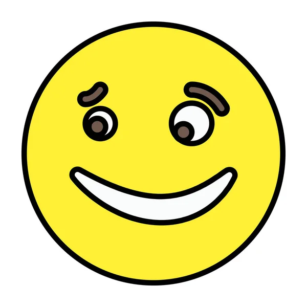 Conception Plate Modifiable Icône Emoji Heureux — Image vectorielle