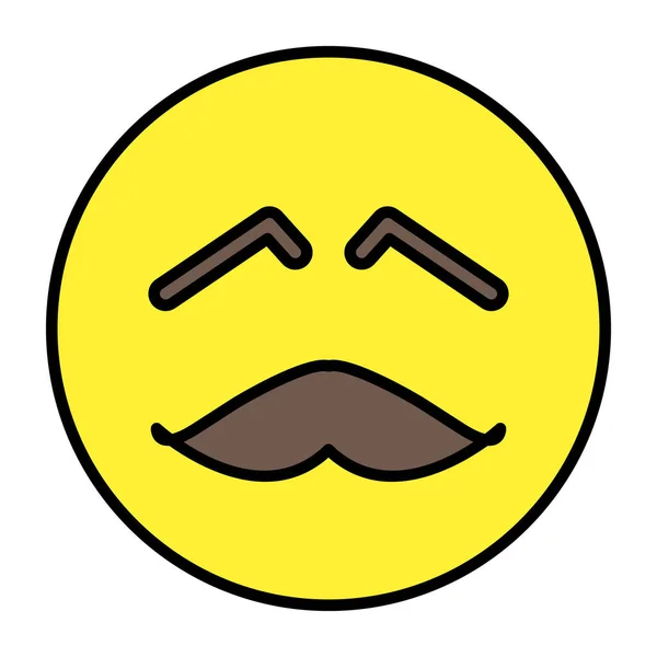 Icono Estilo Moderno Bigote Emoji — Archivo Imágenes Vectoriales