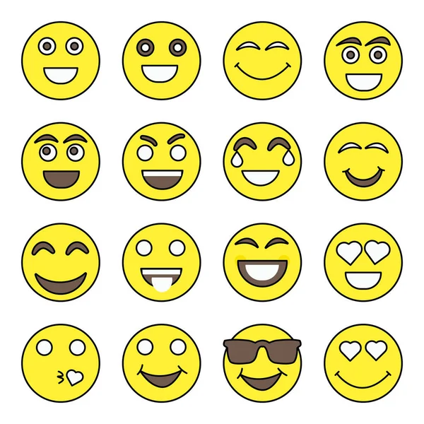Pack Emoji Flat Icons — Stock Vector