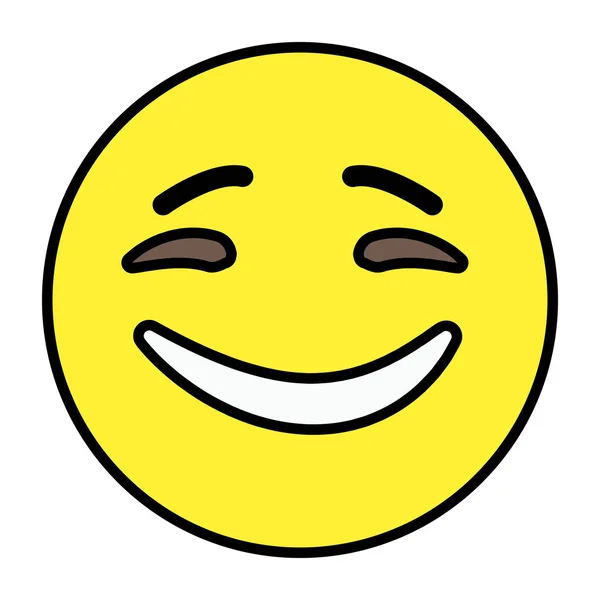 Upravitelný Plochý Design Šťastného Emoji — Stockový vektor
