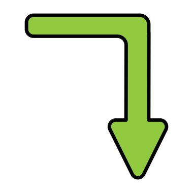 Sağ aşağı okun modern biçim simgesi