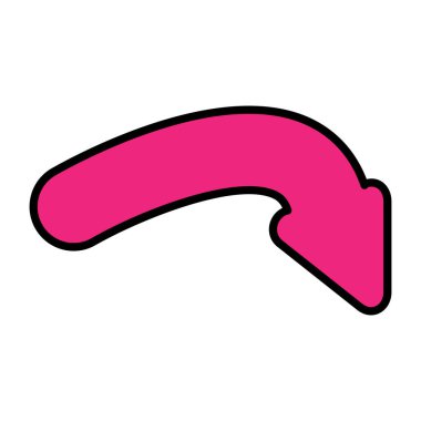 Sağa dönüş okunun modaya uygun bir vektör tasarımı