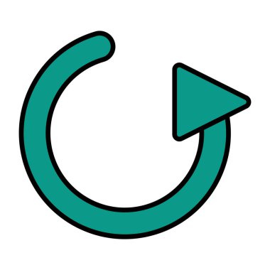 Saat yönünde okun düzenlenebilir düz tasarım simgesi