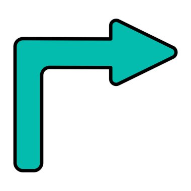 Modern şekilde sağ ok simgesini döndür