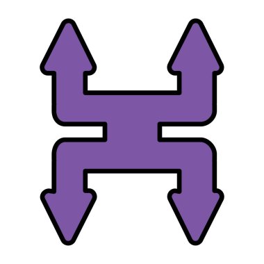 Yönsel okların düzenlenebilir düz tasarım simgesi