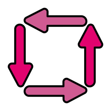 Kare okların düzenlenebilir düz tasarım simgesi 