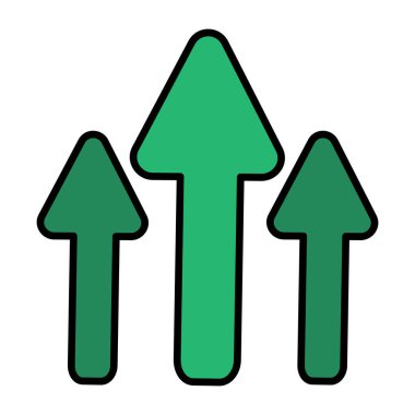 Üçlü yukarı doğru oklardan oluşan bir moda tasarım simgesi 