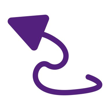 Yukarı doğru spiral okun eşsiz tasarım simgesi