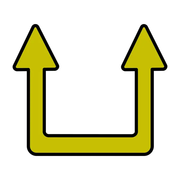 Çift Yukarı Doğru Okların Modern Biçim Simgesi — Stok Vektör