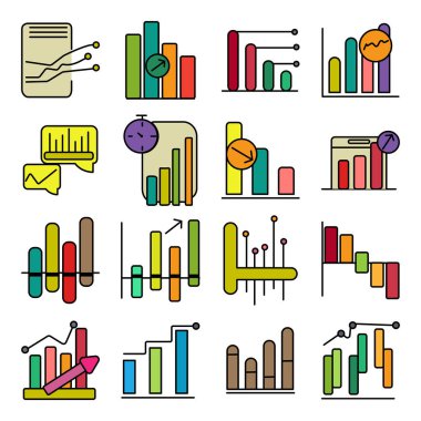 Veri Analizi Düz Simgeleri Paketi