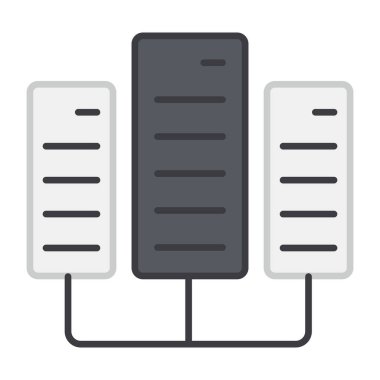 Ağ sunucu rafının modern tasarım simgesi