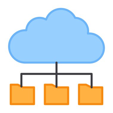 Dizinleri olan bulut, bulut dizinleri simgesi konsepti
