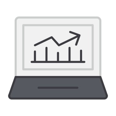 Modern tarzda çevrimiçi büyüme grafiği simgesi 