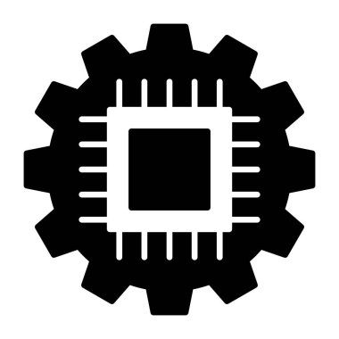 İçerideki mikroçip çip yönetim simgesi kavramını simgeliyor