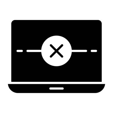 Palmbook ekranında çapraz konsept dizüstü bilgisayar hatası 