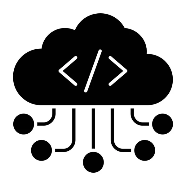 Cloud Programming Icon Solid Design — Stock Vector