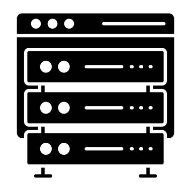 Çevrimiçi sunucu rafının modern tasarım simgesi