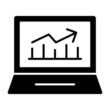 Modern tarzda çevrimiçi büyüme grafiği simgesi 
