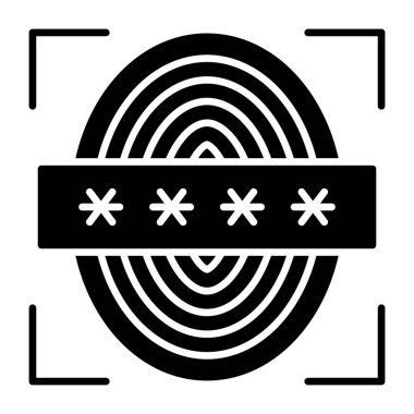 Güvenli biyometrik kavramını gösteren başparmak izi olan parola 