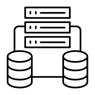 Bağlı veri sunucularının modern tasarım simgesi, veri yapısı
