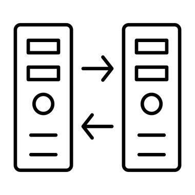 Sunucu transferinin kavramsal doğrusal tasarım simgesi
