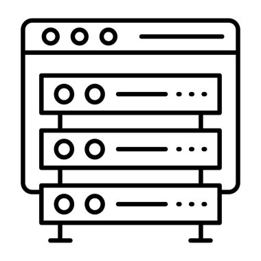 Çevrimiçi sunucu rafının modern tasarım simgesi