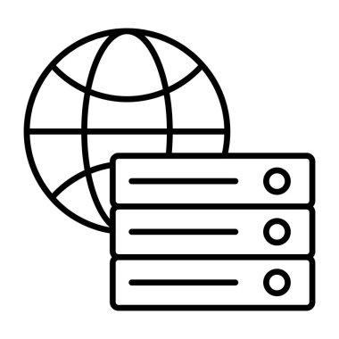 Sunucu rafı olan dünya, genel sunucu simgesi