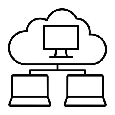 Bulut sistemi ağının modern bir simgesi 