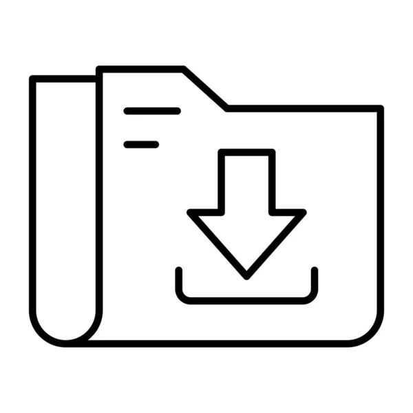 バインダーケース上の下向き矢印 フォルダのダウンロードの概念 — ストックベクタ
