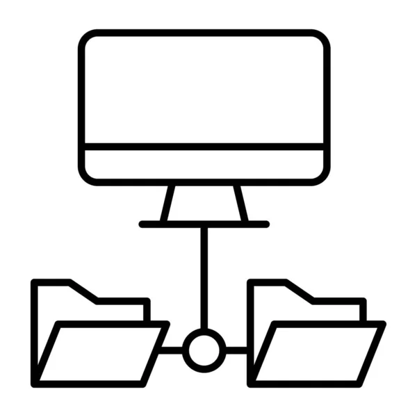 Піктограма Комп Ютерної Мережі Лінійному Дизайні — стоковий вектор