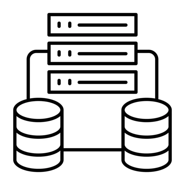 Σύγχρονο Εικονίδιο Σχεδιασμού Των Συνδεδεμένων Σχάρες Διακομιστή Δεδομένων Δομή Δεδομένων — Διανυσματικό Αρχείο