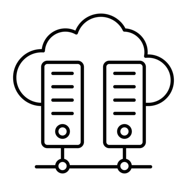 Racks Dati Con Cloud Icona Dei Server Cloud — Vettoriale Stock