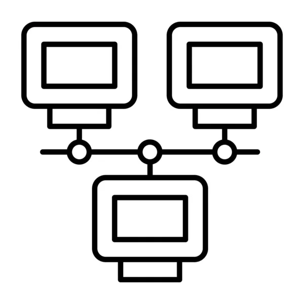 Lanネットワークの概念を示すコンピュータ接続 — ストックベクタ
