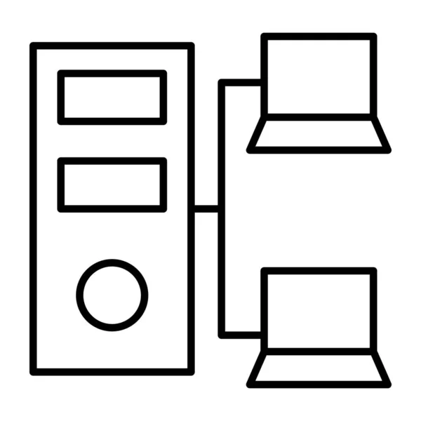 Cpuとノートパソコン接続Cpuネットワークの認知概念 — ストックベクタ