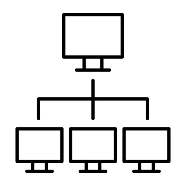 计算机连接表示Lan网络的概念 — 图库矢量图片