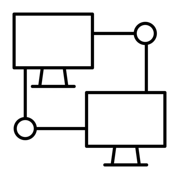 Computerverbindingen Die Het Concept Van Verbonden Apparaten Aangeven — Stockvector