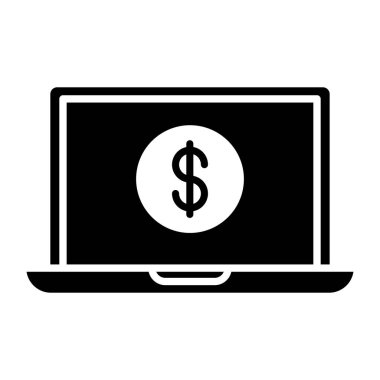 Bir kabartma tasarımı, çevrimiçi para ikonu