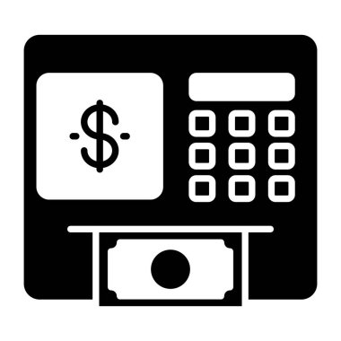 Bir kabartma tasarımı, ATM 'den çekilme simgesi