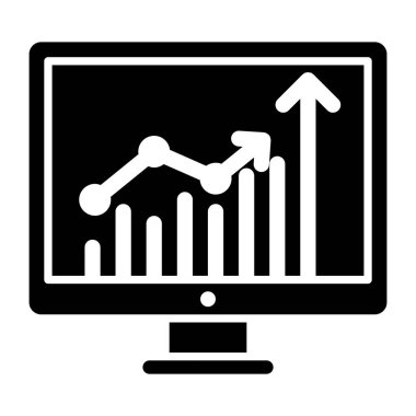 Bir kabartma tasarımı, çevrimiçi büyüme grafiğinin simgesi