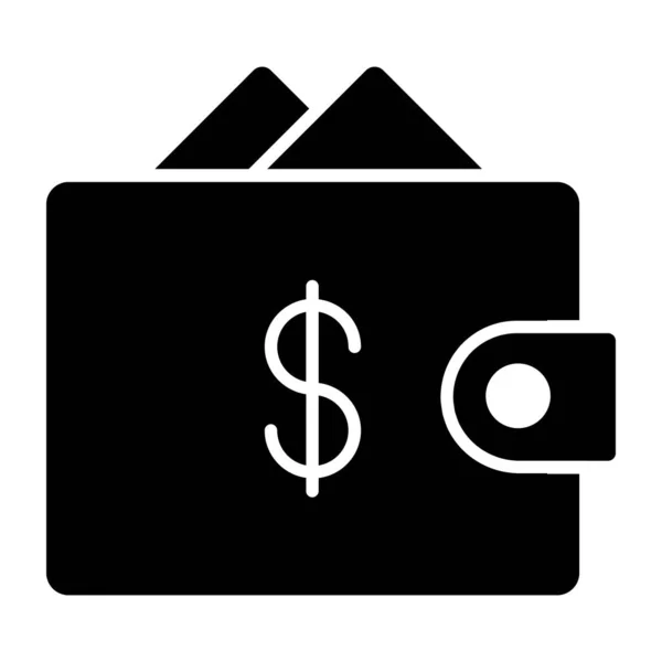 Glyph Design Icon Wallet — Stock Vector
