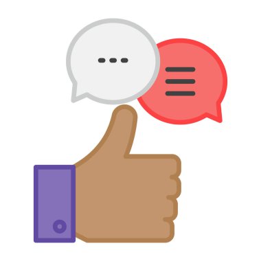 Düz dizayn, geri bildirim simgesi