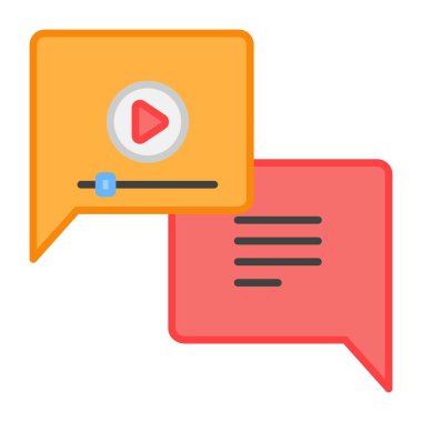 Düz tasarım, görüntülü sohbet simgesi