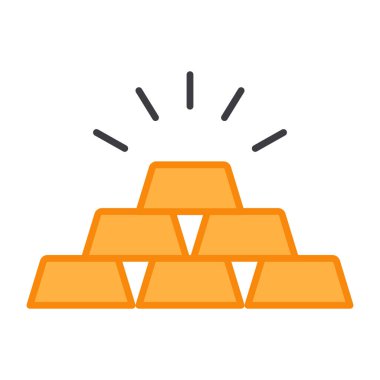 Düz dizayn, altın tuğlaların simgesi.