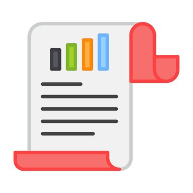 Düz dizayn, iş raporunun simgesi