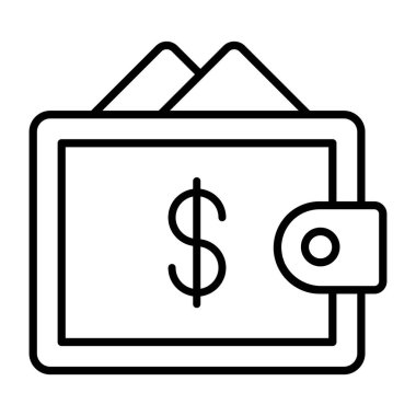 Bir doğrusal tasarım, cüzdan simgesi